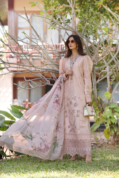 Noor by Saadia Asad | Eid Luxury Laserkari 25 | D6-B L Taupe Lawn