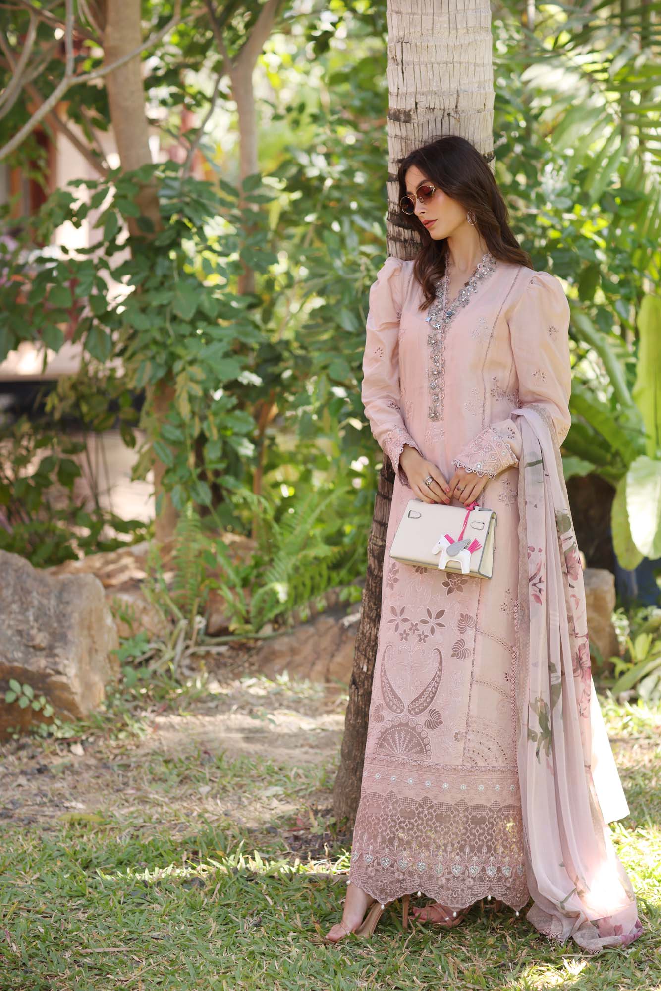 Noor by Saadia Asad | Eid Luxury Laserkari 25 | D6-B S Taupe Lawn