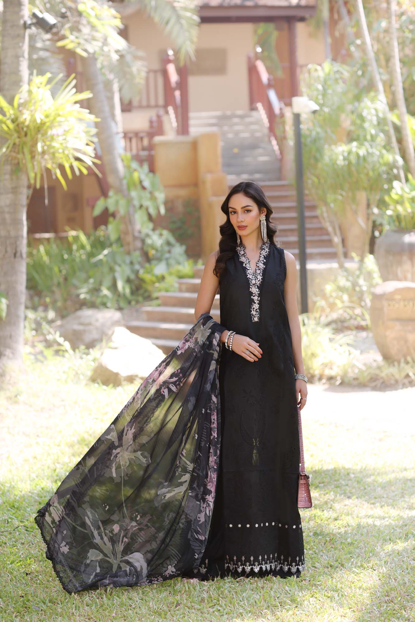 Noor by Saadia Asad | Eid Luxury Laserkari 25 | D6-A S Black Lawn