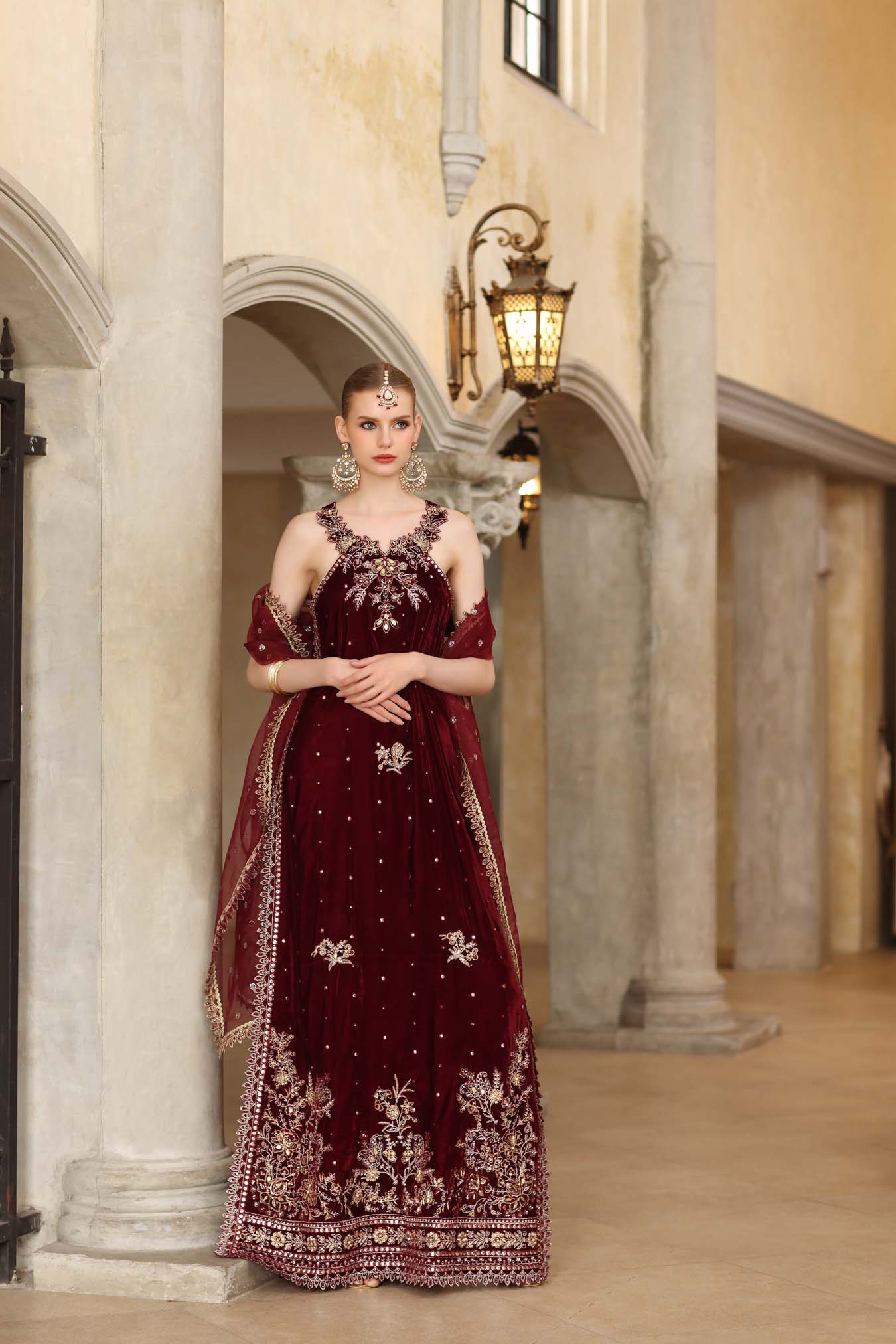 Noor by Saadia Asad | Handcrafted Velvet 25 | Naqsh by Noor by Saadia Asad - Designer Dress - Type : Ladies Clothes - Available at Saira Sultan - 100% Original 