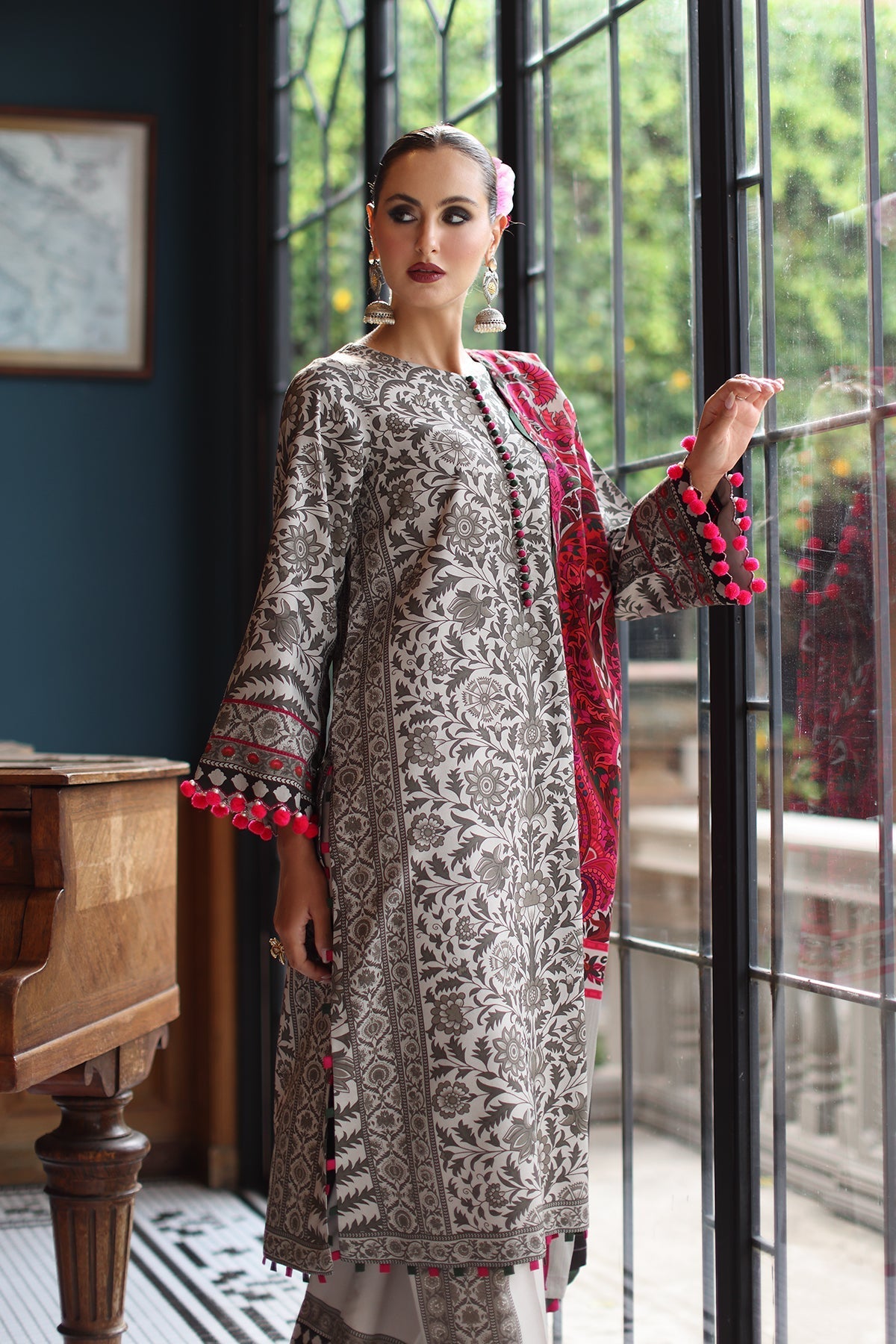 Charizma | C Prints Winter 25 | 3-PC Unstitched Printed Linen Collection CPW5-09 - Pakistani Designer Dress - by Charizma - Type : Ladies Clothes - 100% Original at Saira Sultan