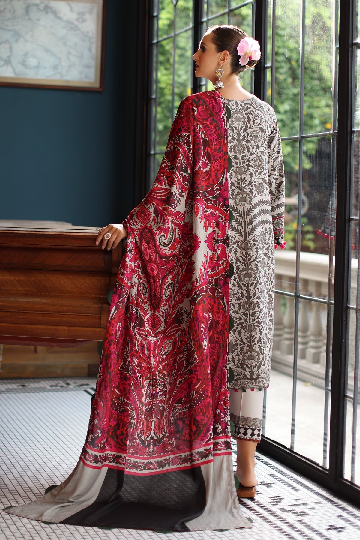 Charizma | C Prints Winter 25 | 3-PC Unstitched Printed Linen Collection CPW5-09 - Pakistani Designer Dress - by Charizma - Type : Ladies Clothes - 100% Original at Saira Sultan