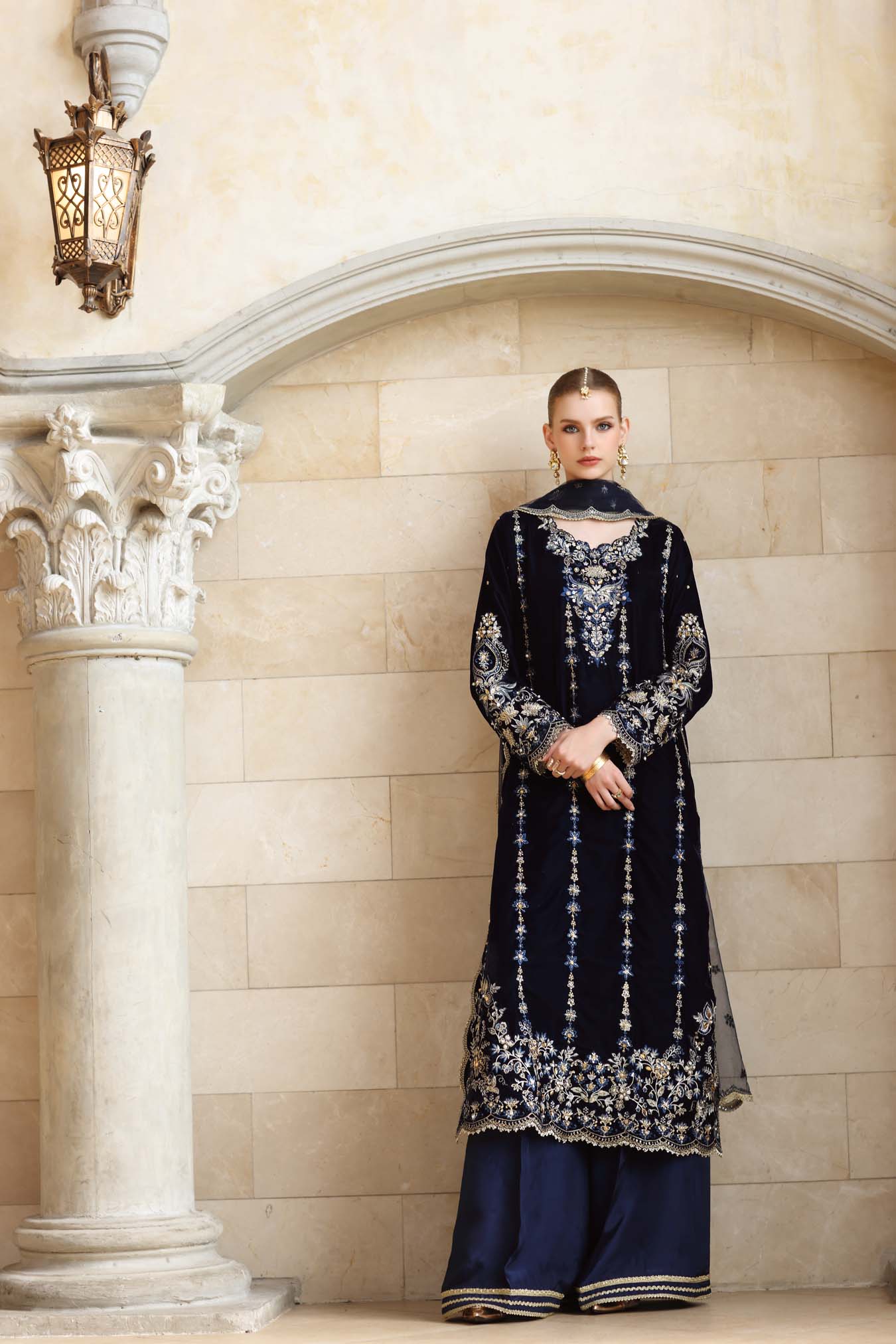 Noor by Saadia Asad | Handcrafted Velvet 25 | Falak by Noor by Saadia Asad - Designer Dress - Type : Ladies Clothes - Available at Saira Sultan - 100% Original 