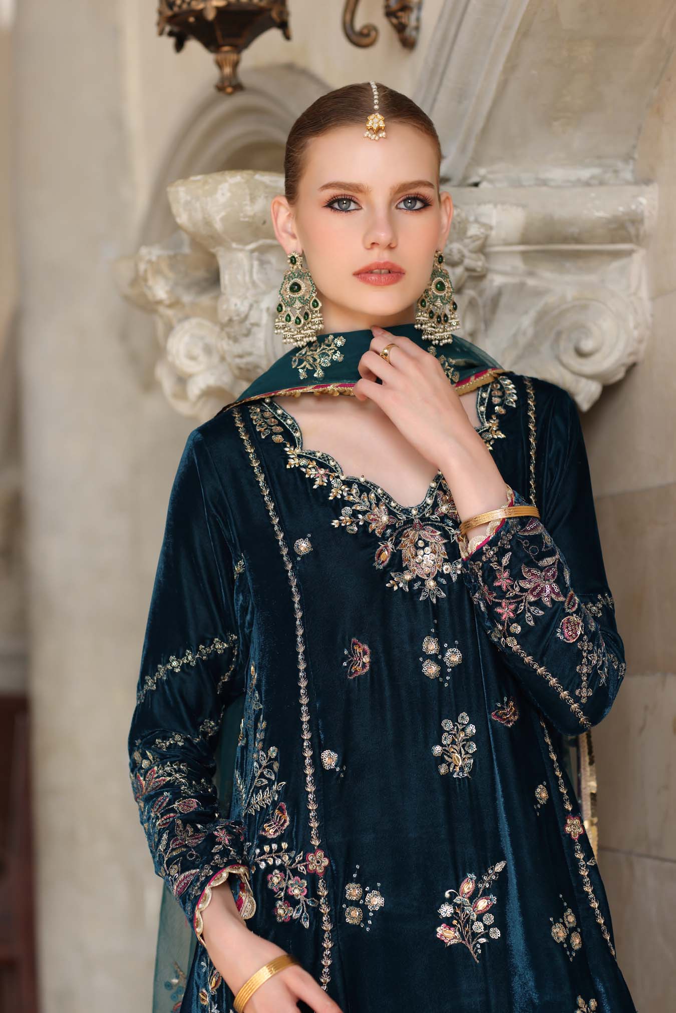 Noor by Saadia Asad | Handcrafted Velvet 25 | Andaleeb by Noor by Saadia Asad - Designer Dress - Type : Ladies Clothes - Available at Saira Sultan - 100% Original 