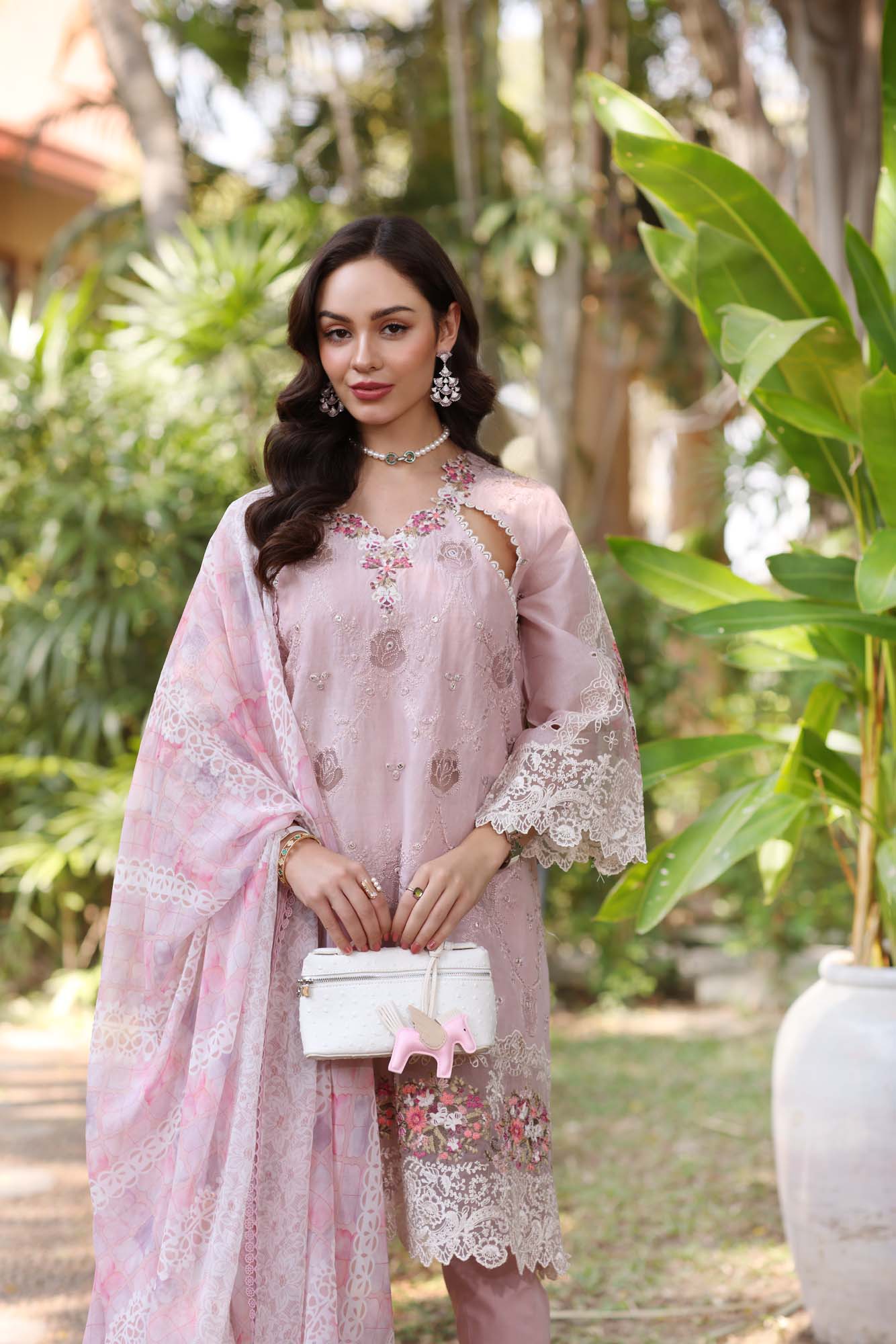 Noor by Saadia Asad | Eid Luxury Laserkari 25 | D8-A M Lilac Shirt Style