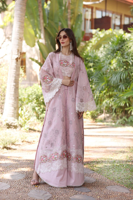 Noor by Saadia Asad | Eid Luxury Laserkari 25 | D8-A XS Lilac Shirt Style