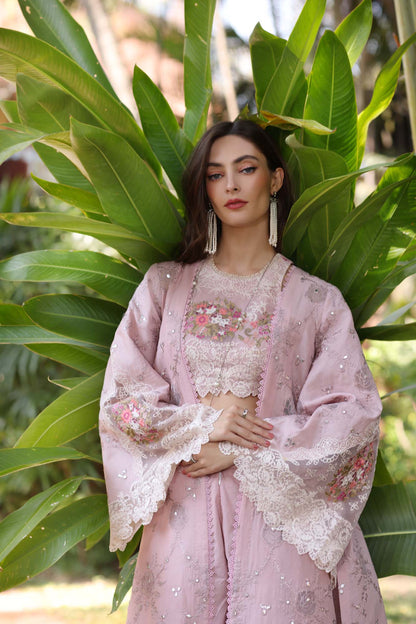 Noor by Saadia Asad | Eid Luxury Laserkari 25 | D8-A S Lilac Shirt Style