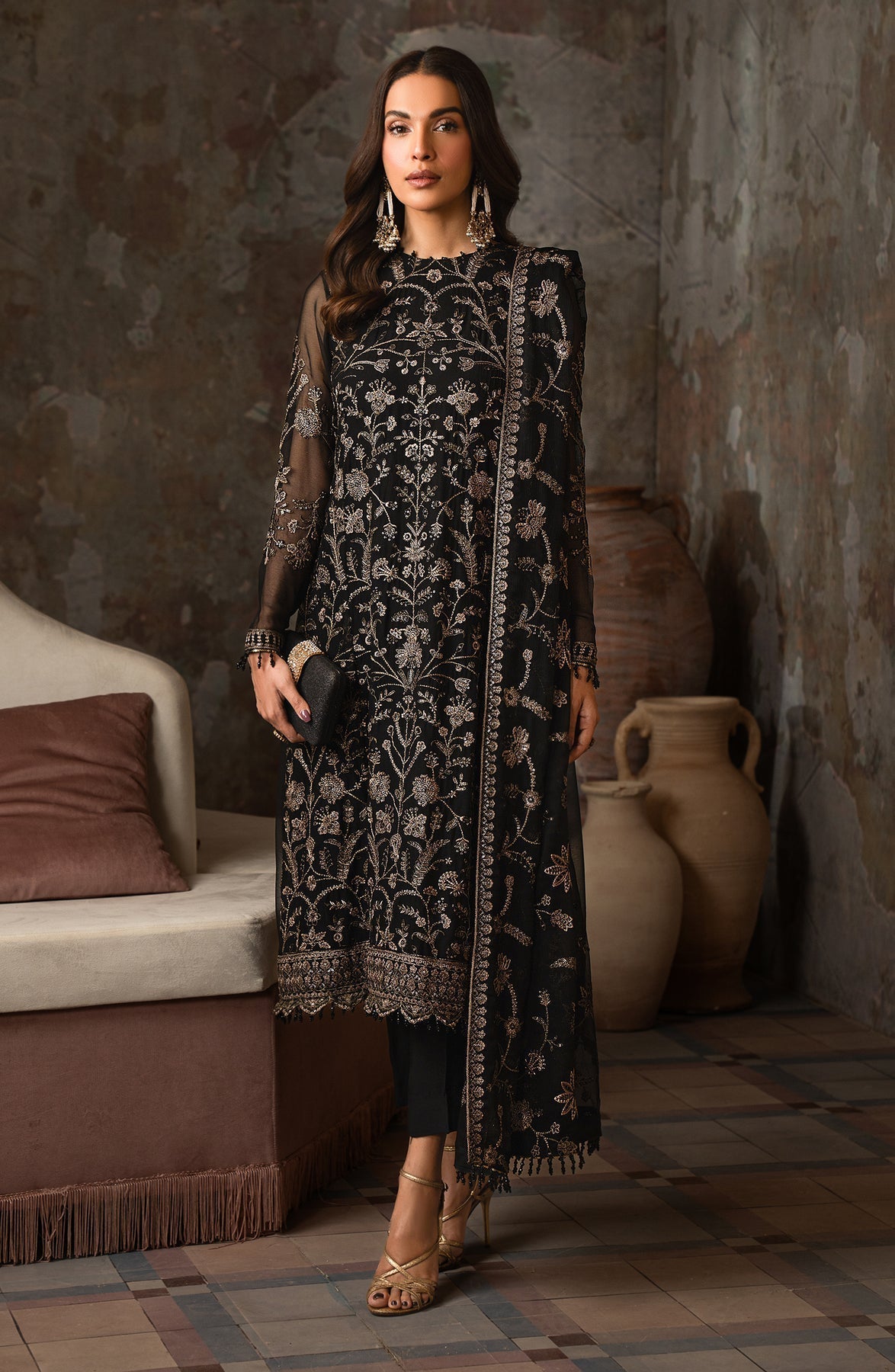 Zarif | Emirah Formals | ZEF 05 HOOR L Black Chiffon