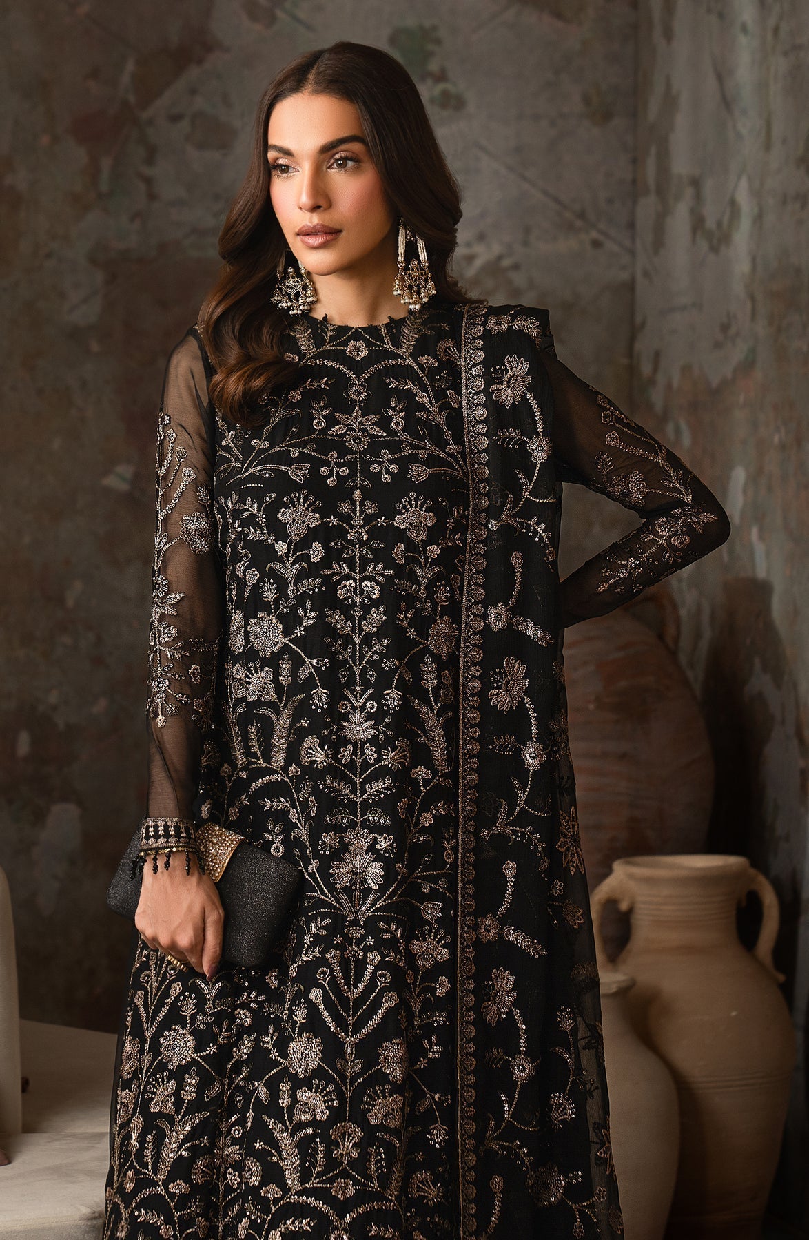 Zarif | Emirah Formals | ZEF 05 HOOR M Black Chiffon