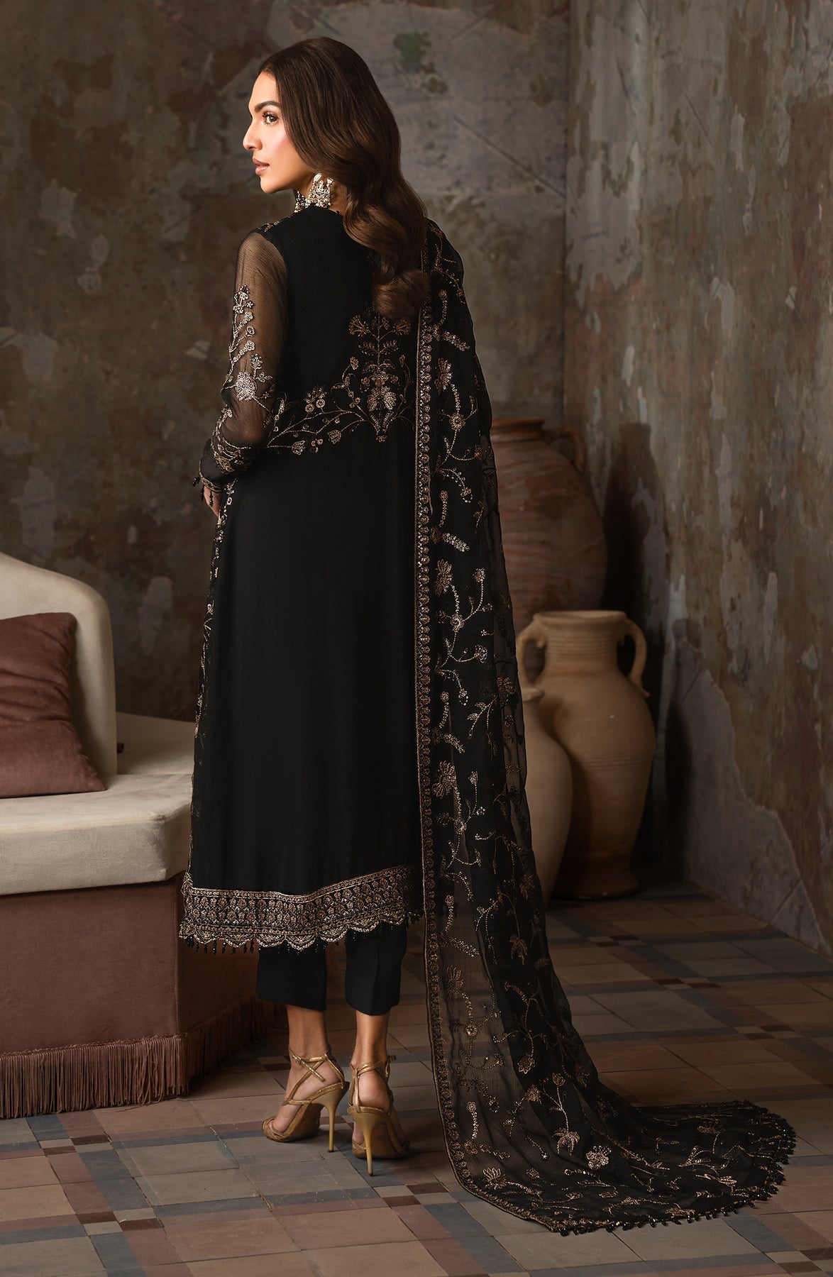 Zarif | Emirah Formals | ZEF 05 HOOR S Black Chiffon
