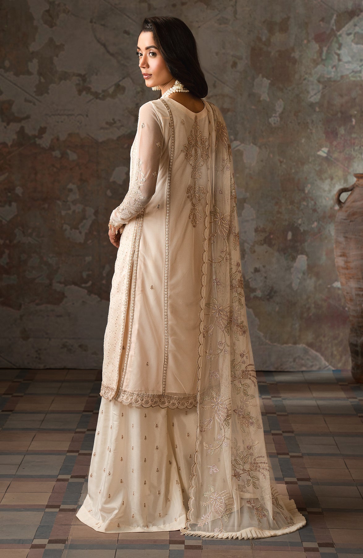 Zarif | Emirah Formals | ZEF 06 MEERA S Ivory Net