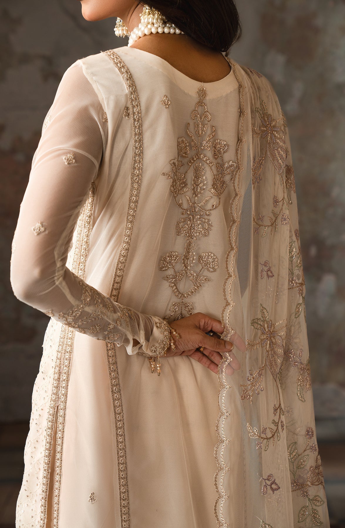 Zarif | Emirah Formals | ZEF 06 MEERA L Ivory Net