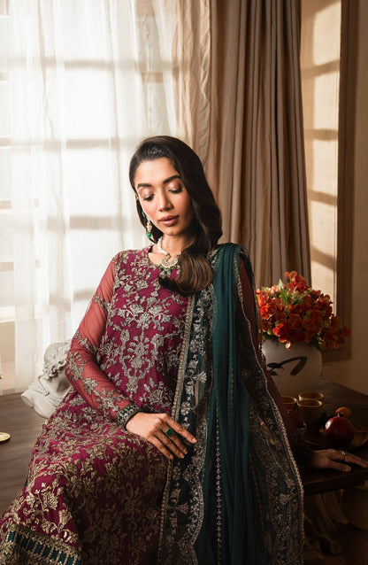 Zarif | Emirah Formals | ZEF 08 HAYAL XL Wine Berry Net
