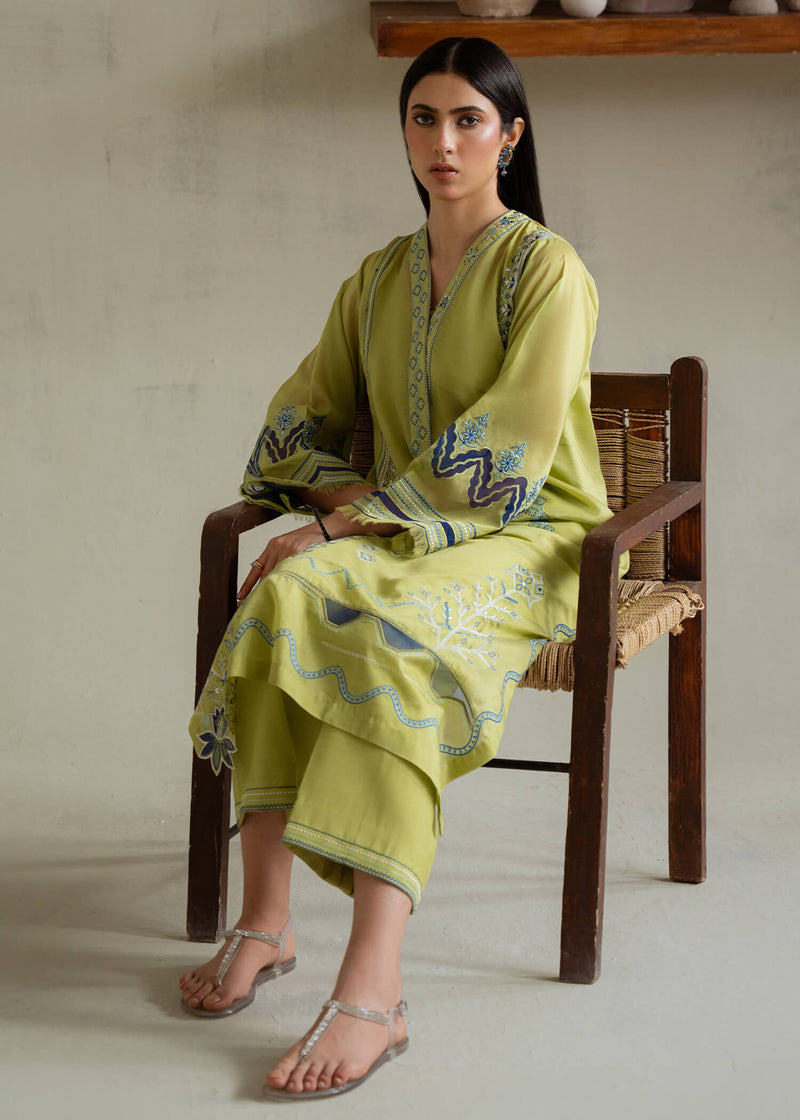 Jeem | Summer 25 RTW | GREEN PAISELY - Pakistani Designer Dress - by Jeem - Type : Ladies Clothes - 100% Original at Saira Sultan