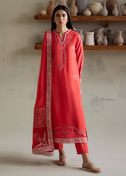 Jeem | Summer 25 RTW | NOVA CORAL - Pakistani Designer Dress - by Jeem - Type : Ladies Clothes - 100% Original at Saira Sultan