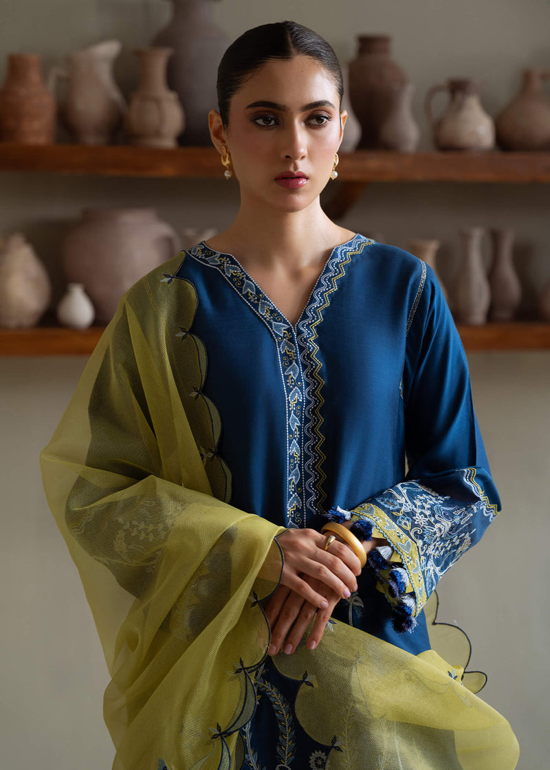 Jeem | Summer 25 RTW | ANZA BLUE - Pakistani Designer Dress - by Jeem - Type : Ladies Clothes - 100% Original at Saira Sultan