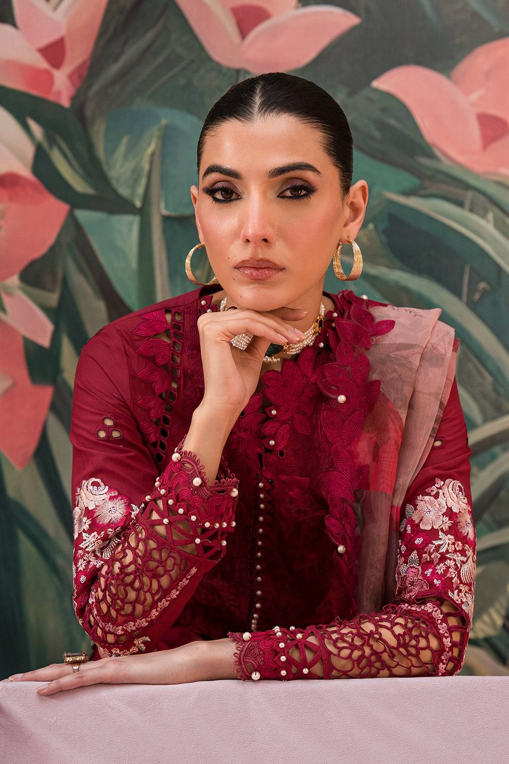 Afrozeh | The Pinted Grden Lawn 24 | Dahlia Dusk - Pakistani Designer Dress - by Afrozeh | Type: Luxury - 100% Original at Saira Sultan