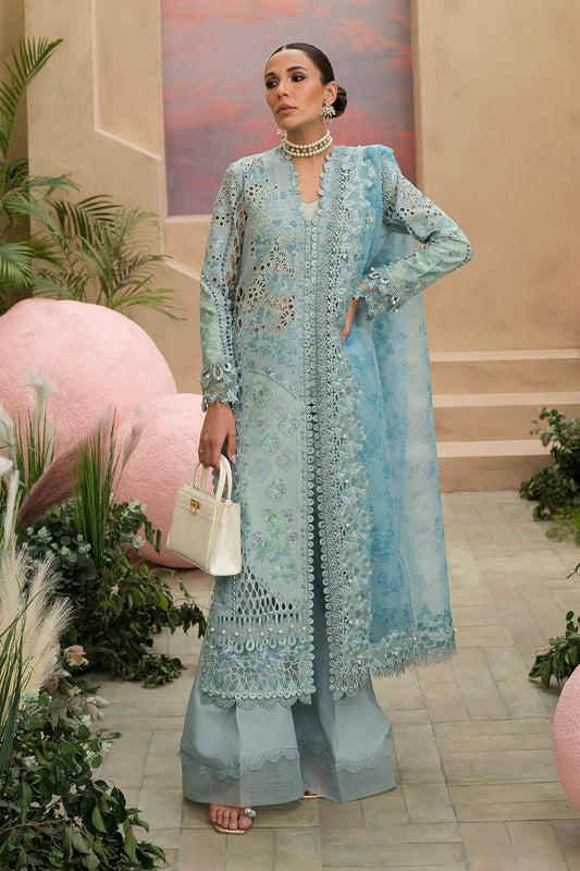 Afrozeh | The Pinted Grden Lawn 24 | Serene Sapphire - Pakistani Designer Dress - by Afrozeh | Type: Luxury - 100% Original at Saira Sultan