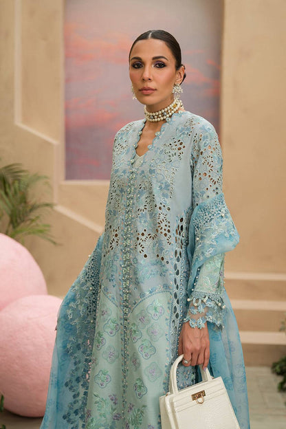 Afrozeh | The Pinted Grden Lawn 24 | Serene Sapphire - Pakistani Designer Dress - by Afrozeh | Type: Luxury - 100% Original at Saira Sultan