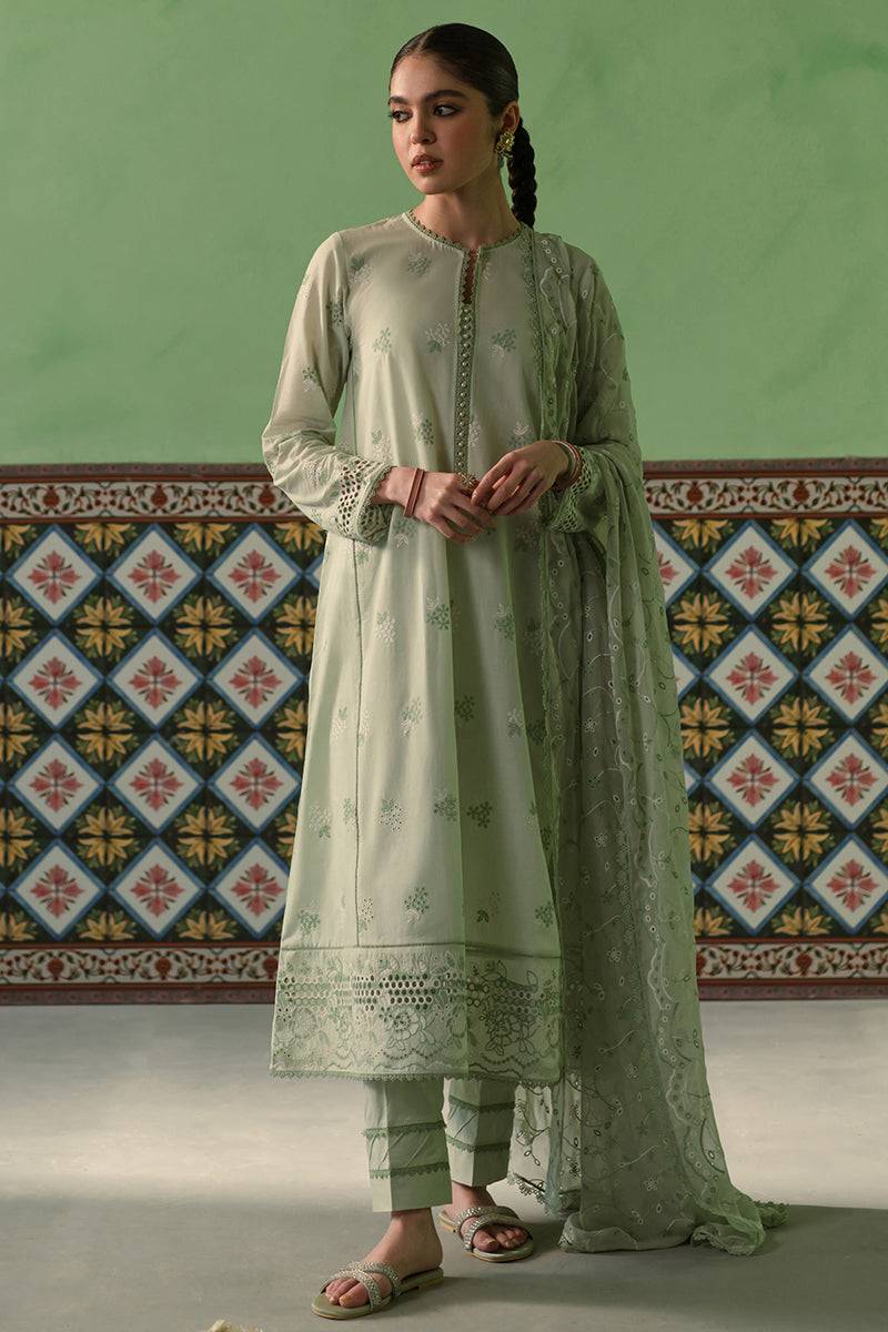 Cross Stitch | Chikankari Lawn Collection | P-01 - Pakistani Designer Dress - by Cross Stitch | Type: Luxury - 100% Original at Saira Sultan