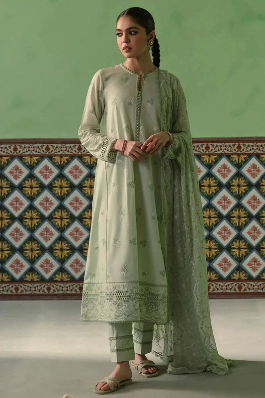 Cross Stitch | Chikankari Lawn | ICY MINT - Pakistani Designer Dress - by Cross Stitch | Type: Luxury - 100% Original at Saira Sultan