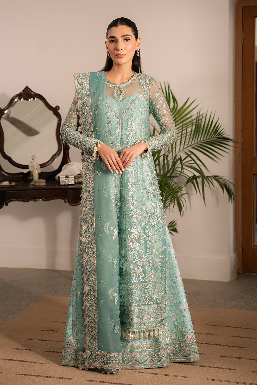 Ayzel | Solene Wedding Formals | Adela XS Sea Green Organza