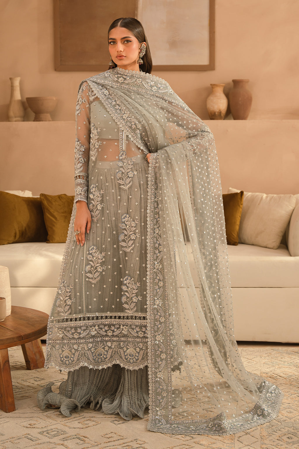 Ayzel | Panache Wedding Formals | Dasha XL Gray Organza