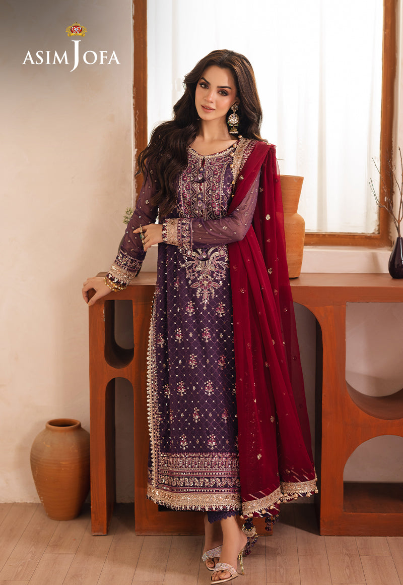 Asim Jofa | Heeriye Formals | AJHE-01 XS Plum Chiffon