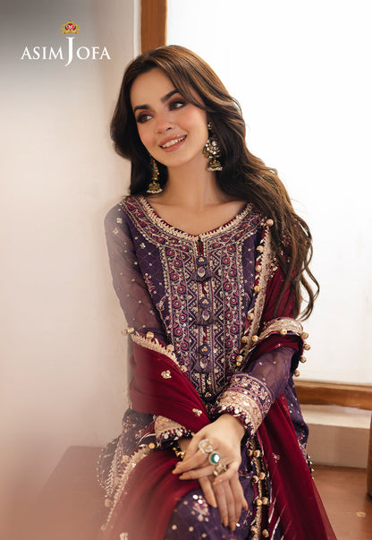 Asim Jofa | Heeriye Formals | AJHE-01 L Plum Chiffon