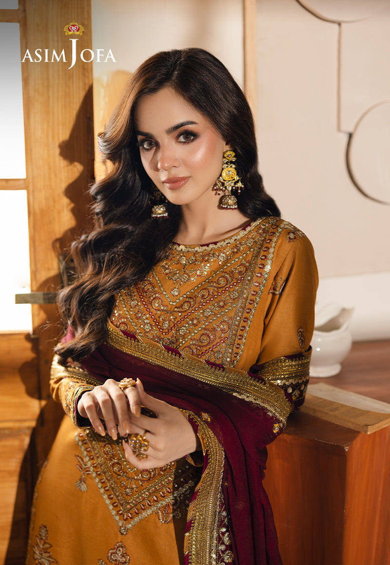 Asim Jofa | Heeriye Formals | AJHE-07 M Mustard Jumbo Silk