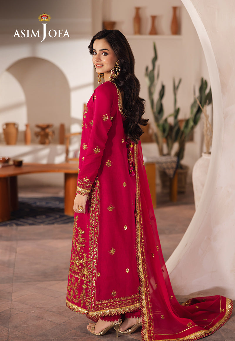 Asim Jofa | Heeriye Formals | AJHE-08 S Magenta Jumbo Silk