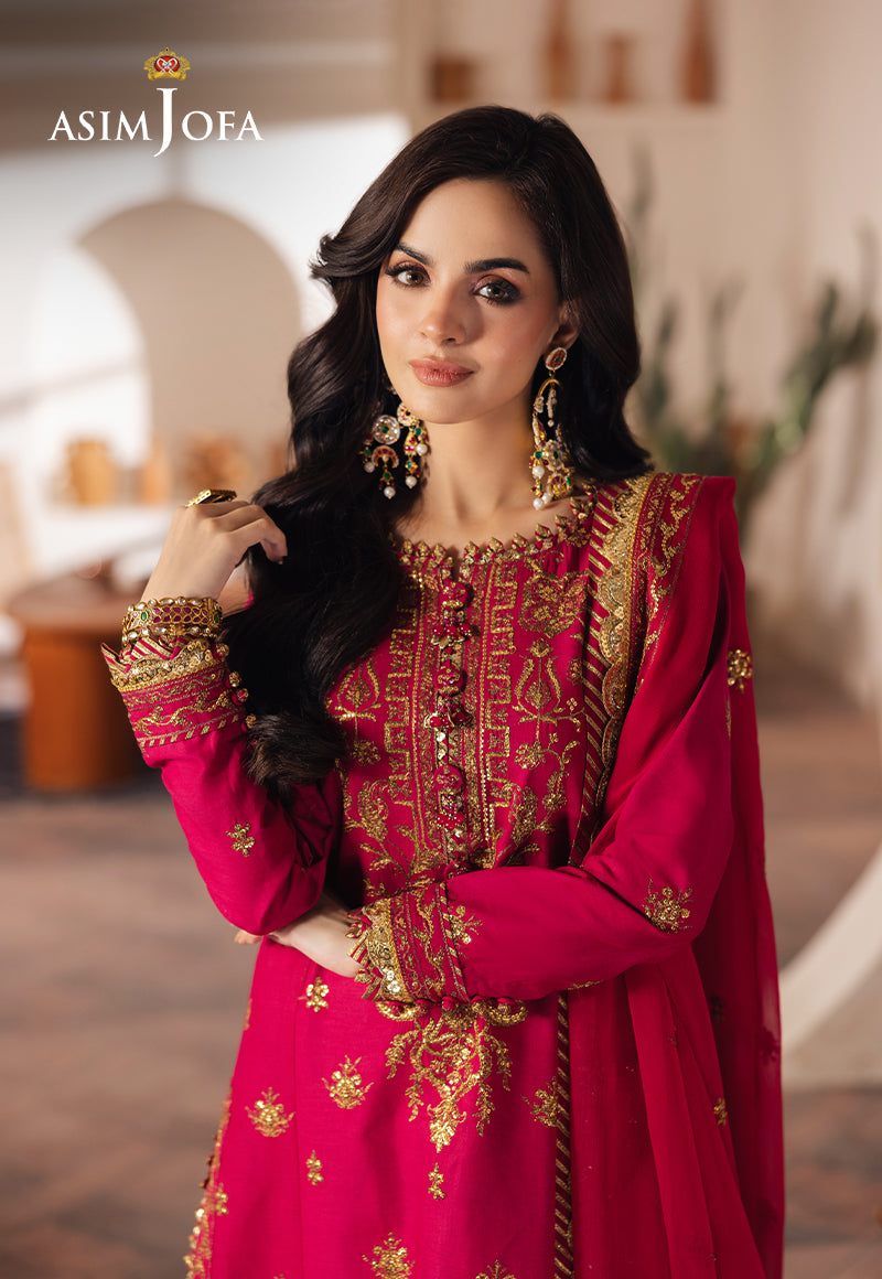 Asim Jofa | Heeriye Formals | AJHE-08 L Magenta Jumbo Silk