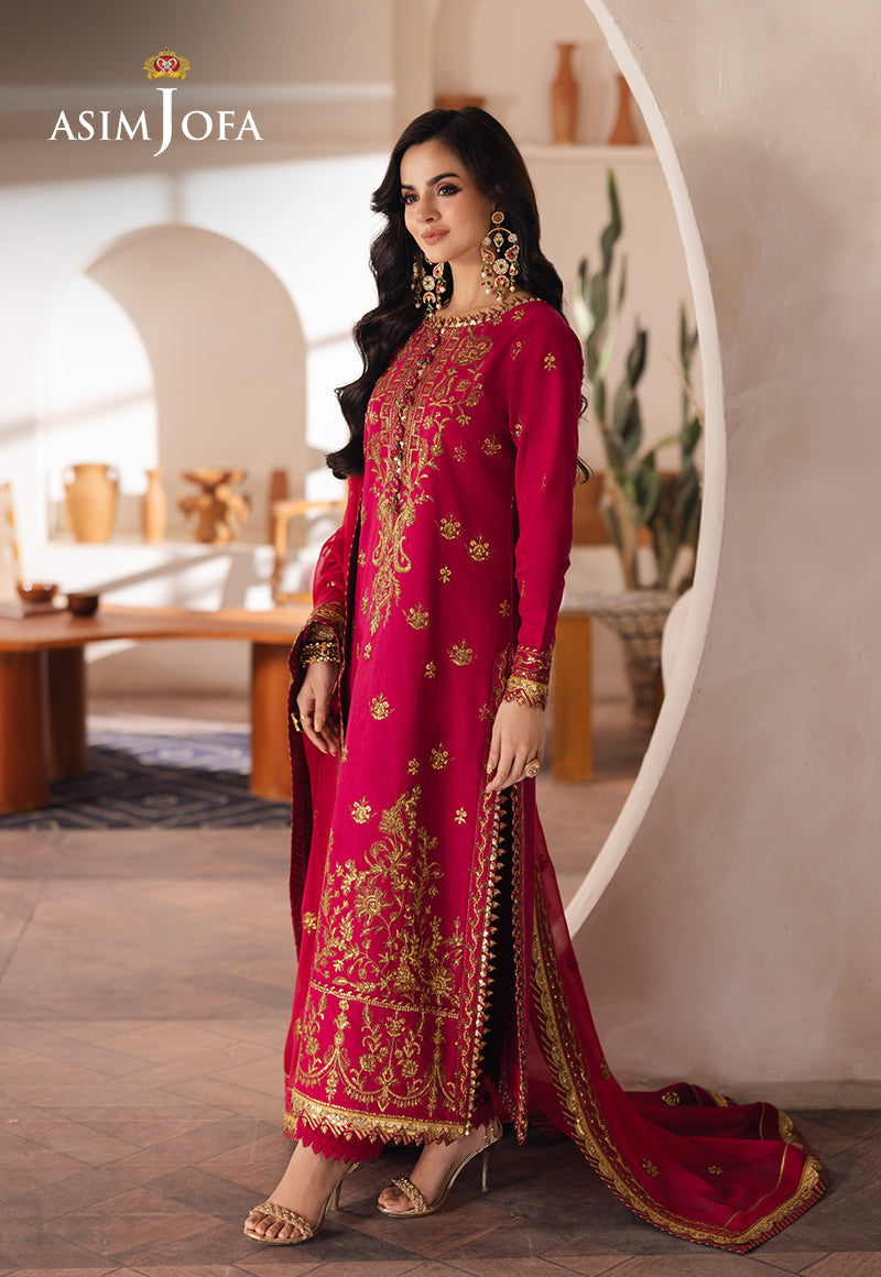 Asim Jofa | Heeriye Formals | AJHE-08 Custom Size Magenta Jumbo Silk