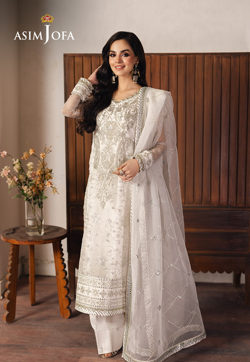 Asim Jofa | Heeriye Formals | AJHE-03 XS White Organza