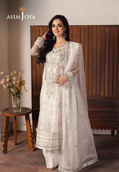 Asim Jofa | Heeriye Formals | AJHE-03 XS White Organza