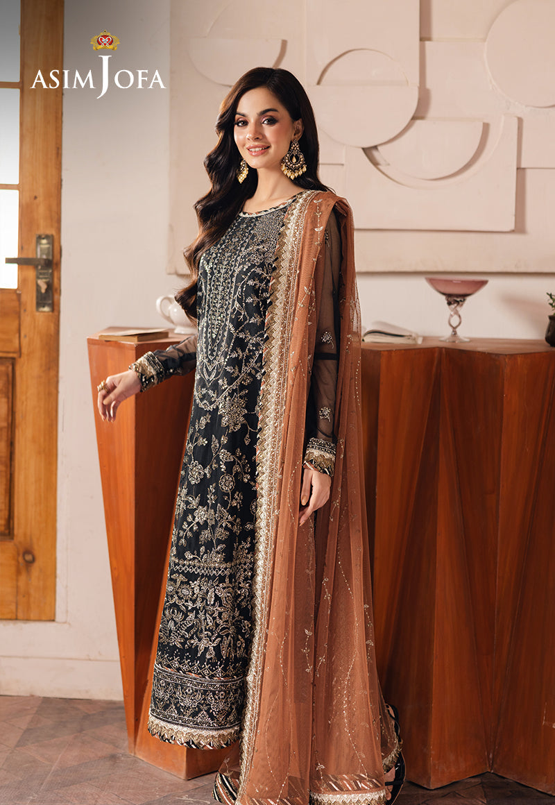 Asim Jofa | Heeriye Formals | AJHE-05 Custom Size Black Net