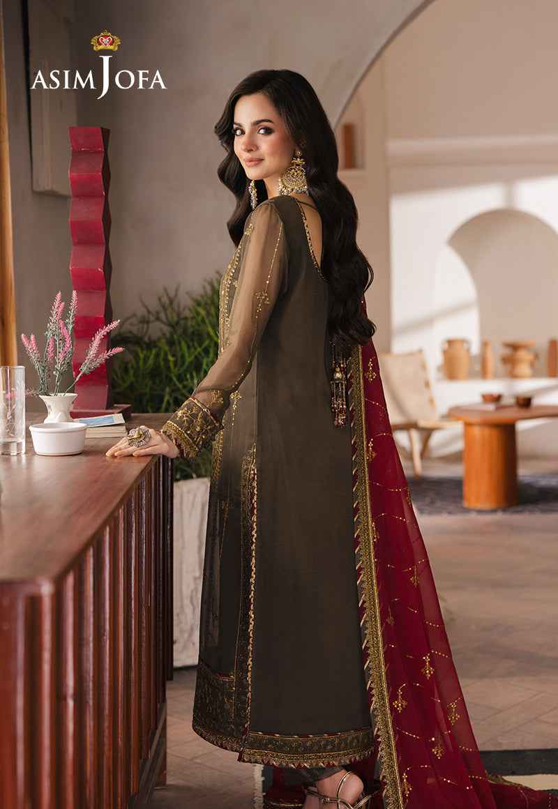 Asim Jofa | Heeriye Formals | AJHE-06 S Brown Chiffon