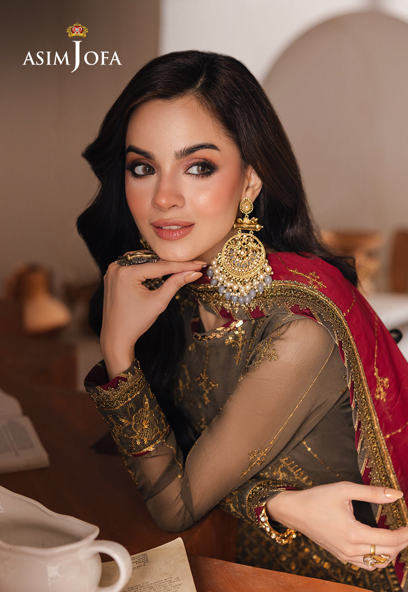 Asim Jofa | Heeriye Formals | AJHE-06 M Brown Chiffon