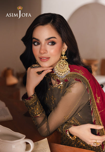 Asim Jofa | Heeriye Formals | AJHE-06 M Brown Chiffon