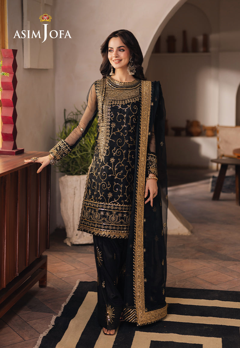 Asim Jofa | Heeriye Formals | AJHE-04 XS Black Organza