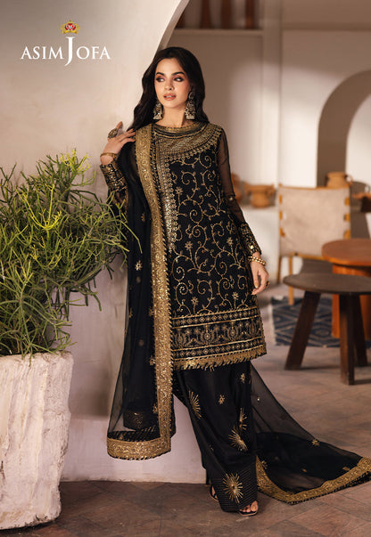 Asim Jofa | Heeriye Formals | AJHE-04 Custom Size Black Organza