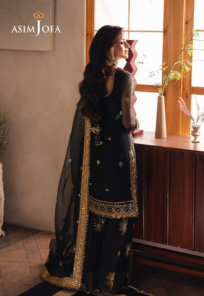 Asim Jofa | Heeriye Formals | AJHE-04 S Black Organza