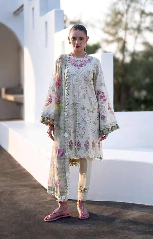 AJR Couture | Printakari Lawn 25 | Aleesia XS Mint Lawn