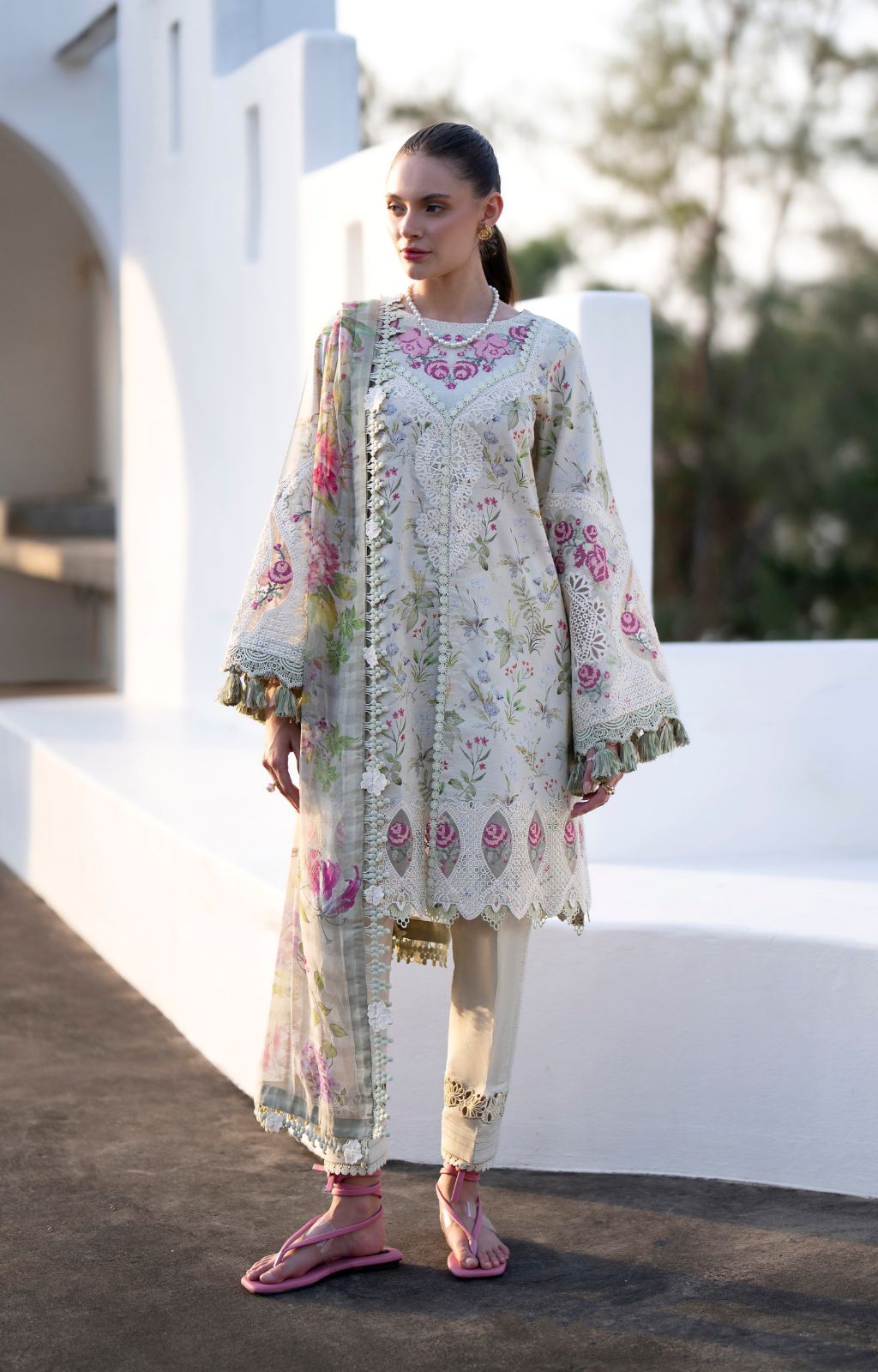 AJR Couture | Printakari Lawn 25 | Aleesia L Mint Lawn