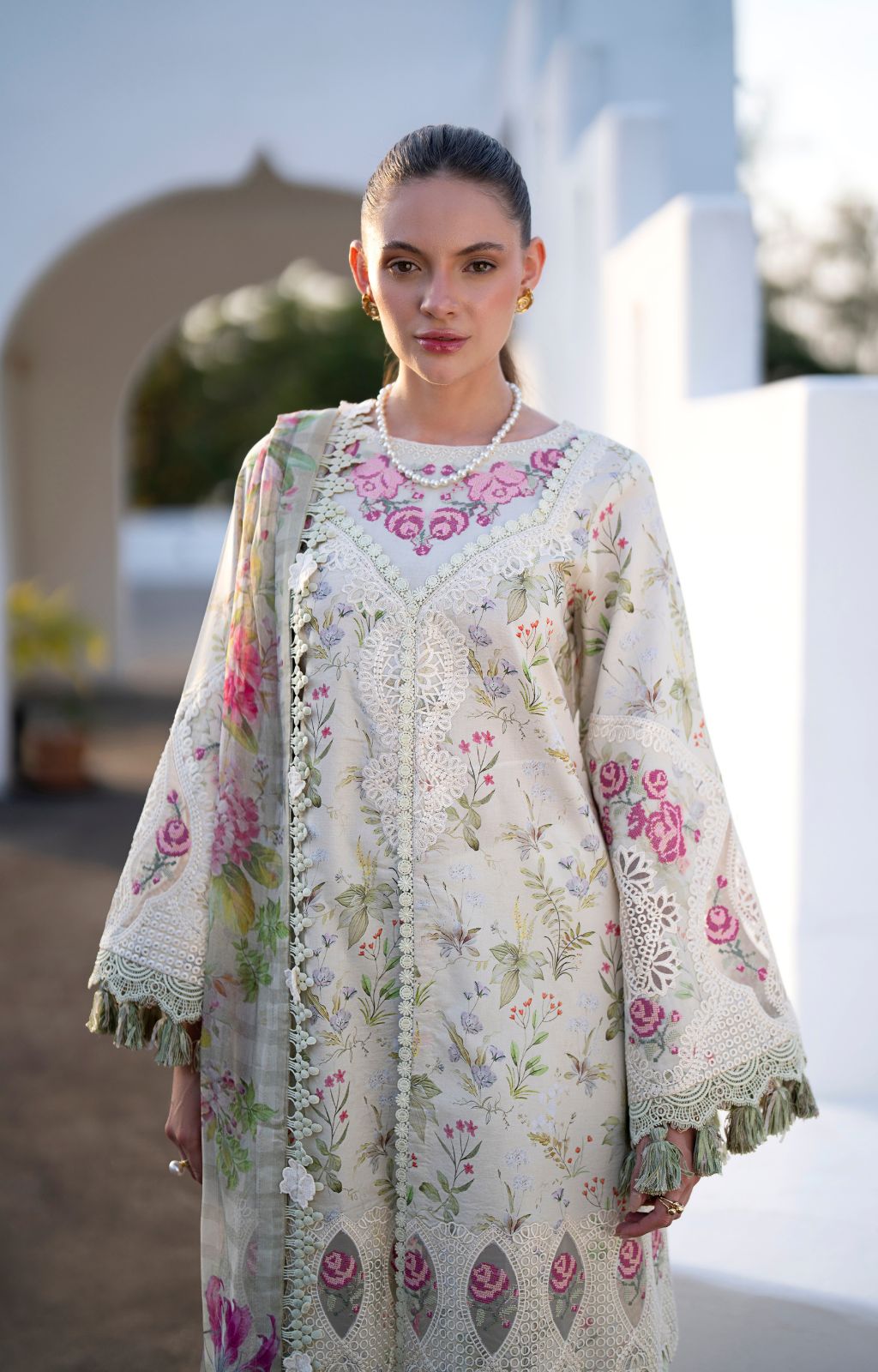 AJR Couture | Printakari Lawn 25 | Aleesia M Mint Lawn