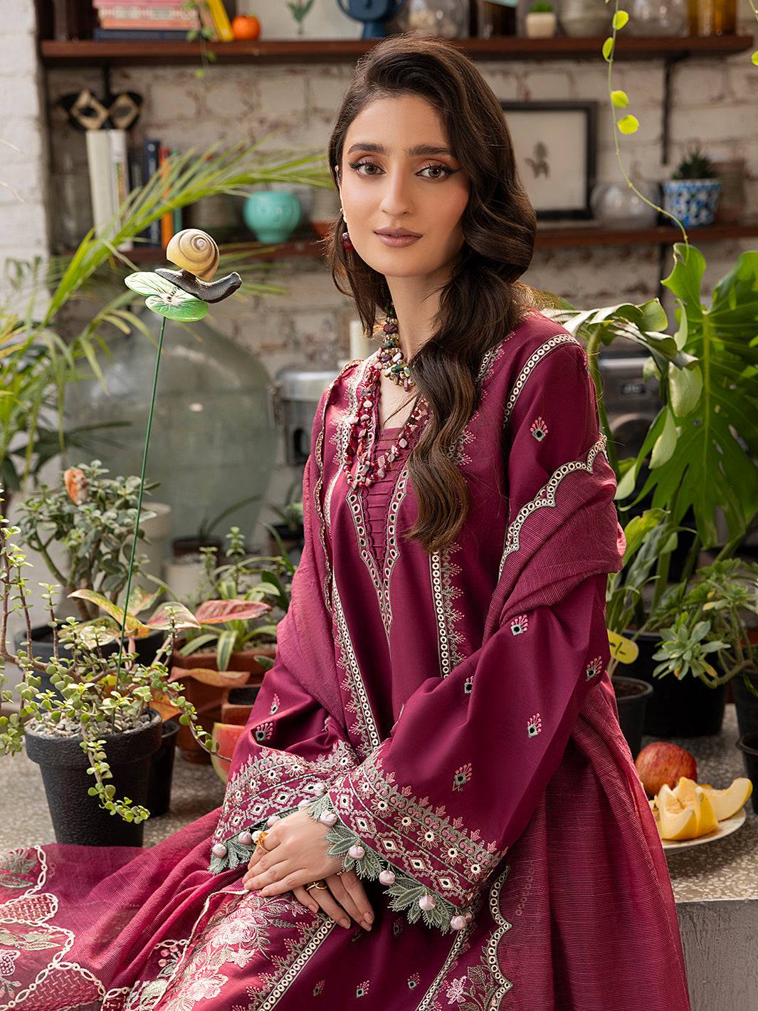 Izel | Meadow Muse Embroidered Lawn 25 | ALOURA - Pakistani Designer Dress - by Izel | Type: Ladies Clothes - 100% Original at Saira Sultan