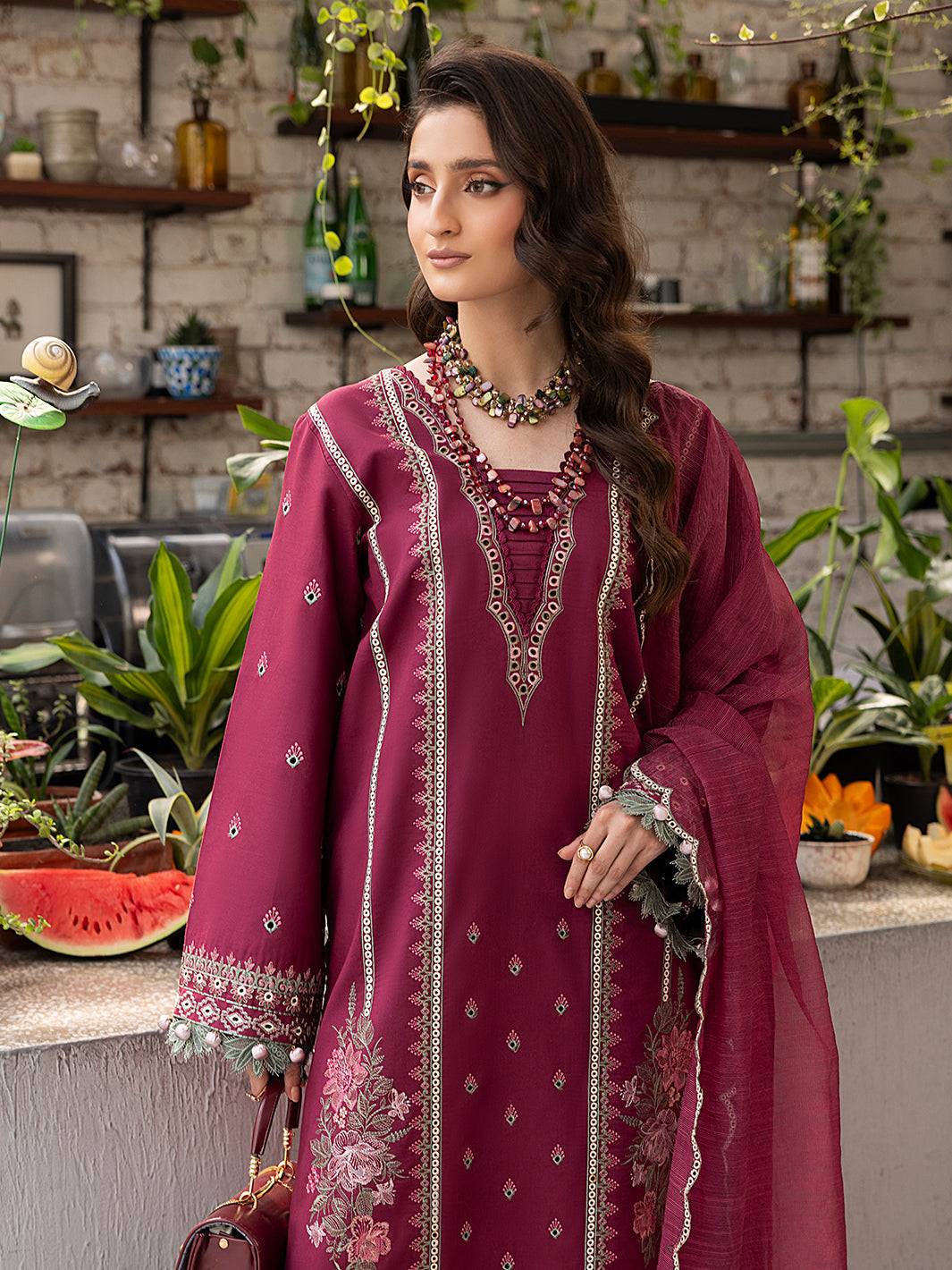 Izel | Meadow Muse Embroidered Lawn 25 | ALOURA - Pakistani Designer Dress - by Izel | Type: Ladies Clothes - 100% Original at Saira Sultan