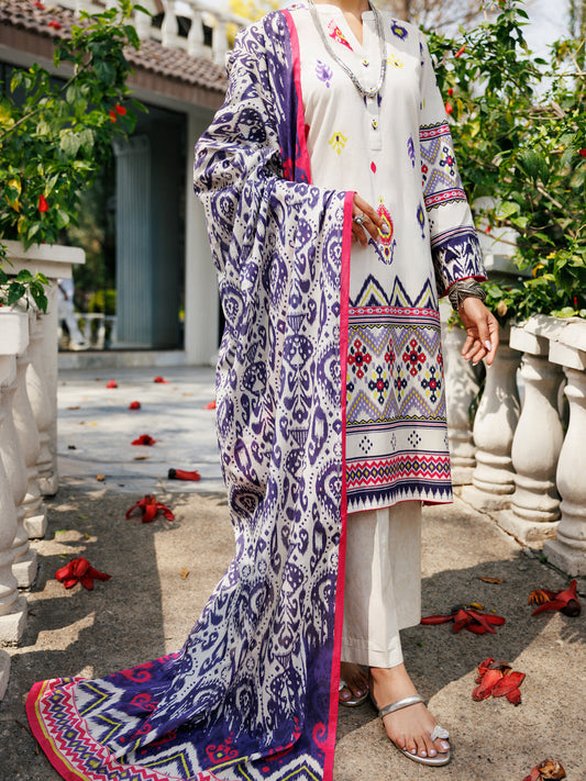 Almirah | Traditional Tale |ALP-3PS-2115 XS Ivory Lawn