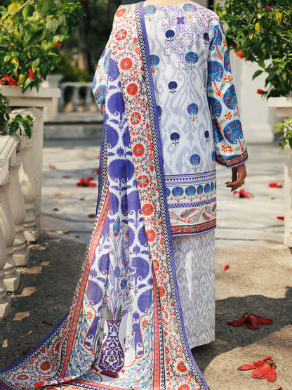 Almirah | Traditional Tale | ALP-3PS-2116 S White Lawn