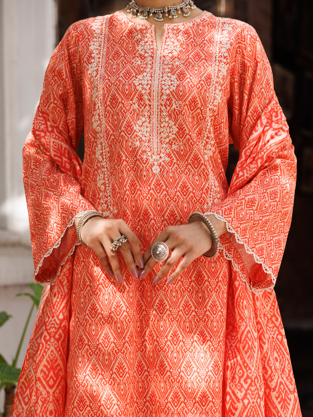 Almirah | Traditional Tale | ALP-3PS-2129 L Pinkish Orange Lawn